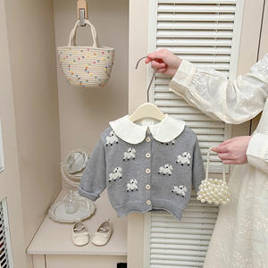 Pull à col simple en fibre de viscose pour petite fille, style occidental, motif dessin animé mignon, collection Printemps 2026, style coréen - Product Image 2