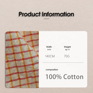 Tissu en coton pur <span class=keywords><strong>japonais</strong></span> à longues fibres, rétrécissement <span class=keywords><strong>au</strong></span> sel, à petits carreaux orange-rouge, 80 fils, le plus vendu, pour chemises et robes - Product Image 2
