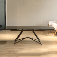 Meubles de salle à manger modernes et luxueux en métal, pliables, réglables en hauteur, avec pieds en bois, pour la maison, le bureau, le salon, l'appartement