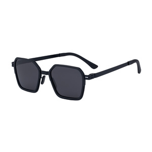 Lunettes de soleil polarisées à monture carrée pour hommes, en plastique noir et métal, protection UV400, type 3, My-98322 - Product Image 2
