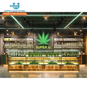 Personalizado Grow Wape Vitrina Tabaco Diseño de muebles de madera dispensario médico Gabinete Vitrina Exhibición de vidrio Mostrador de tienda de humo - Product Image 1