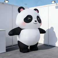 Ours gonflable mobile GAUSS, Panda de dessin animé multicolore, impression par transfert thermique, imperméable, durable, 6-8 pieds, installation facile, publicitaire