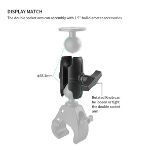 3.74" Double Socket Arm for 1.5 Inch Ball Mount Base Compatible with RAM VIN-C-9A - Product Image 3