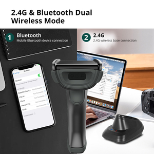 Luckydoor DS230BT Scanner de codes à barres 2d sans fil Lecteur de codes QR Balayage rapide haute définition avec base de charge Batterie détachable - Product Image 4