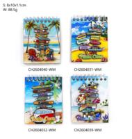 Bloc-notes en bois époxy avec aimant pour réfrigérateur, souvenir de Punta Cana, bloc-notes pour messages, autocollant pour réfrigérateur, souvenirs de voyage en bord de mer