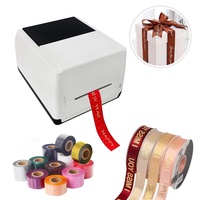 Imprimante à ruban de soie 300 DPI, imprimante à transfert thermique avec coupeur automatique, impression de rubans d'emballage/emballage cadeau