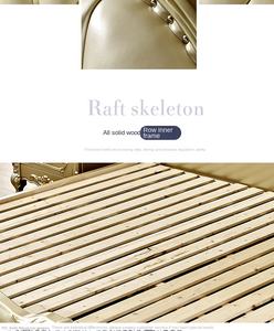 Europäischer Stil Massivholz Leder Hochzeitsbett 1,8 Meter Apartment Villa Eiche Schlafzimmermöbel Luxus Königliches Bett - Product Image 5