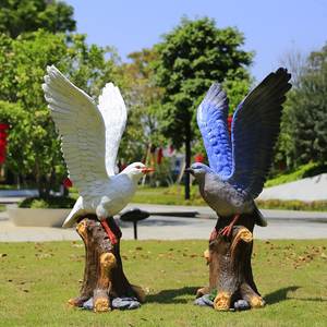 Escultura de pájaro grande de fibra de vidrio, estatua gigante de águila halcón de resina de 120cm para decoración de parque y patio - Product Image 4