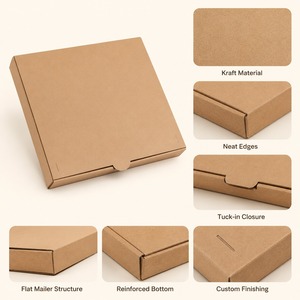 Boîte d'expédition en papier rigide écologique personnalisée en kraft avec laminage brillant et gaufrage pour l'emballage de cadeaux, de cosmétiques et de bijoux - Product Image 1