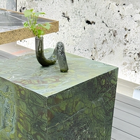 Table d'appoint en marbre vert Victoria du Brésil 100% naturel pour appartement, villa, hôtel, salon, chambre à coucher