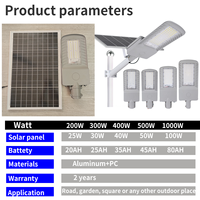 Bonne quantité de lumière solaire de rue extérieure IP67 étanche sans fil 200W 500W 1000W lampe solaire de réverbère à LED avec télécommande