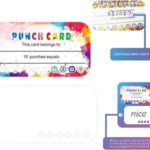 Cartes de récompense à perforer pour enfants, autocollants de motivation pour la classe, 7-12 ans, thème carton, en carton - Product Image 5