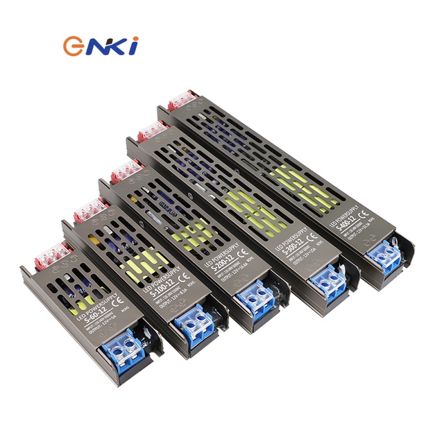Wholesale ENKI Power 85-264VAC 12V/24V DC Single Output Aluminium Slim Thin Switching Power Supply >83% Efficiency CE FCC RoHS