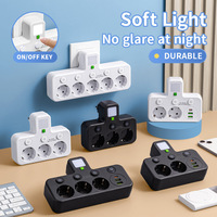XZJ Veilleuse Intelligente Autonome pour Maison Connectée, Multiprise Murale Européenne avec 2 Ports USB et 1 Port Type-C, Prise Murale UE
