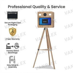 Cabina de Fotos DSLR Todo <span class=keywords><strong>en</strong></span> Uno de 15.6 Pulgadas, Máquina para Selfies de Metal y Madera Sintética, Control Remoto/Táctil, Estuche de Transporte, Logotipo Personalizado, Precio de Fábrica - Product Image 4