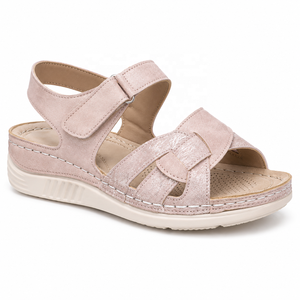 <span class=keywords><strong>Sandalias</strong></span> Cuña <span class=keywords><strong>Mujer</strong></span> Verano Ajustable Velcro Correa Trenzada Plantilla Suave Acolchada Antideslizante Ortopédica - Product Image 6