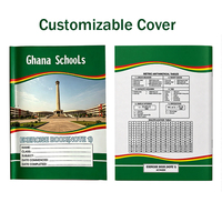 Cahier d'exercices scolaire 80 pages, ligné simple, 240x180mm, avec tableaux métriques, pour étudiants du Ghana, directement de l'usine