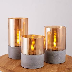 <span class=keywords><strong>Bougie</strong></span> sans <span class=keywords><strong>flamme</strong></span> en ciment <span class=keywords><strong>LED</strong></span> avec <span class=keywords><strong>flamme</strong></span> 3D et télécommande, bougies pilier à piles pour Halloween, décoration de la maison et des fêtes - Product Image 5