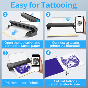 Portable A4 Tattoo Stencil <b>Printer</b> Rechargeable Wireless Thermal <b>Printer</b> Inkless Fast Transfer for Mobile Tattoo Service Use - Product Image 4