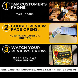 ออกแบบโลโก้ตามสั่ง พิมพ์บนบัตรพีวีซี สำหรับรีวิว Google พร้อม NFC และ QR Code สำหรับธุรกิจ ป้ายรีวิว 5 ดาว แตะโทรศัพท์เพื่อให้คะแนน - Product Image 3