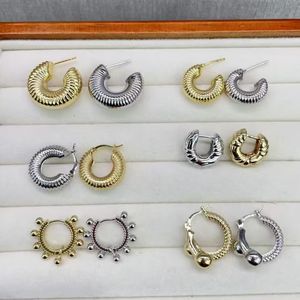 Boucles d'oreilles géométriques asymétriques irrégulières épaisses et uniques en or et boucles d'oreilles à clous en forme de goutte d'<span class=keywords><strong>eau</strong></span> en laiton - Product Image 5