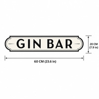 Plaque Métallique Vintage pour Bar à Gin, Décoration Murale Rustique pour Pub, Cocktail Lounge, Style Ancien