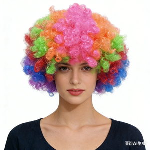 Perruque afro arc-en-ciel amusante et grande pour fête MPW-0324 <span class=keywords><strong>Madagascar</strong></span> - Product Image 3