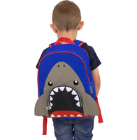 Sac à dos scolaire personnalisable avec impression de requin de dessin animé pour garçons, unisexe, voyage, en polyester et design imperméable