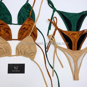 Women's Two Pieces Bikini Set Set Solid Sexy <strong>Swimsuit</strong> - Product Image 5