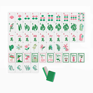 Mahjong en acrylique portable et durable, personnalisé, 160 pièces, multicouche, motif feuille <span class=keywords><strong>de</strong></span> palmier américain, peint à la main, pour divertissement et cadeau - Product Image 2