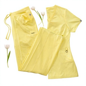 Unisex Med5 Uniform <b>Scrubs</b> Set Skinny Leg <b>Scrub</b> Pants Zippered Pockets V-neck <b>Scrub</b> <b>Top</b> Polyester Hospital Use Fully Customized - Product Image 4