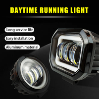 Phare de travail LED carré/rond 30W avec lentille Angel Eyes DRL et feu antibrouillard pour 4x4, tout-terrain, camion, VTT, moto, Harley Wrangler