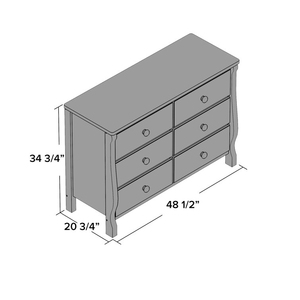 Factory Wholesale White Wood Children Universal Small <b>6</b> <b>Drawer</b> Lacquer Dresser for Kids Baby Girls Cloth - Product Image 4