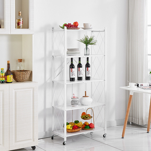 Household Metal Rack <strong>Kitchen</strong> Shelf Foldable Tableware Shelves <strong>Shelving</strong> Units Holders Folding Storage Racks for <strong>Kitchen</strong> - Product Image 4