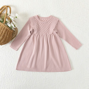 Recién llegado, Vestido de punto Mimixiong para bebé, ropa sólida para recién nacido, ropa de manga larga para niña - Product Image 1