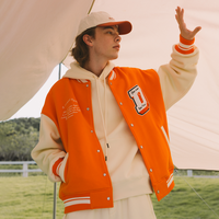 INFLATION noir OEM marque Patch personnalisé Varsity Baseball Jacket vêtements d'hiver pour hommes vestes pour hommes