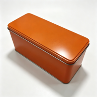 Boîte en métal rectangulaire recyclable imprimée sur mesure pour le stockage de gâteaux, boîte en métal de qualité alimentaire avec logo personnalisé pour l'emballage de biscuits