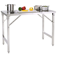 Table de travail pliable en acier inoxydable, portable, robuste, pour la restauration, le camping en plein air