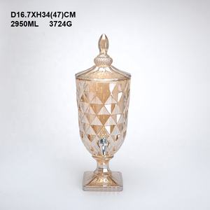 Distributeur de boissons en verre carré <span class=keywords><strong>Yorkshire</strong></span> en vente flash, bocal en verre avec robinet en métal pour limonade et jus - Product Image 6