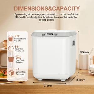 Nouveau composter électrique de cuisine 3,3 L, inodore, auto-nettoyant, en ABS, pour la transformation des déchets alimentaires en engrais, utilisation intérieure - Product Image 2