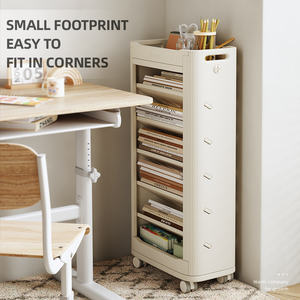 Étagère latérale rotative portable pour jouets d'enfants, armoires pour adolescents, étagères de rangement en plastique pour enfants, boîtes de rangement - Product Image 5