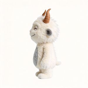 Vente directe fabricant : Peluche monstre cornu blanc douce et moelleuse, poupée en peluche personnalisée, dessin animé amusant, avec effet de clignement, taille personnalisée - Product Image 3
