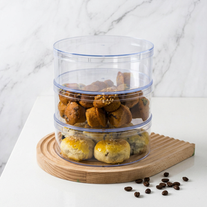 High Clarity Round Plastic <b>Box</b> With Lid Food Grade Container For Biscuit Candy Snack Gift Packaging And Showcase - Product Image 2