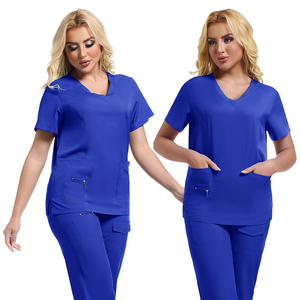 Anti rughe scrub medico chirurgico dentista veterinario pigiama infermiere forniture da <span class=keywords><strong>lavoro</strong></span> top e pantaloni set uniforme per le donne medico - Product Image 5