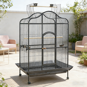 Cage de Vol pour Grands Oiseaux, Robuste et Écologique, Personnalisée en Usine, avec Cadre en Fer, Plateau en Plastique, Perchoirs et Dôme Élégant - Product Image 1