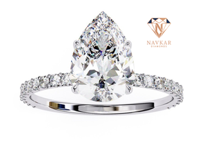 Anillo de compromiso de moissanita ecológico para ceremonias de compromiso, fiestas de boda y ocasiones de aniversario disponible para la venta - Product Image 5