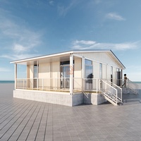 Maison conteneur villa moderne mobile préfabriquée de luxe chambre simple 2 en 1 villa en kit plat préfabriquée en acier léger avec toit à pignon