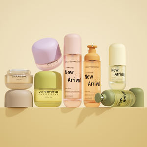 Envase cosmético de diseño de forma redonda de lujo 30 50 g 100 Ml cuidado de la piel loción de vidrio botella de tóner conjunto de tarro de crema con tapa de lujo - Product Image 3