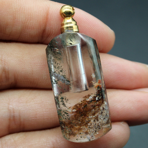Prix usine sculpté à la main naturel fantôme Quartz cristal aromathérapie <span class=keywords><strong>diffuseur</strong></span> collier huile essentielle bouteille <span class=keywords><strong>pendentif</strong></span> - Product Image 4