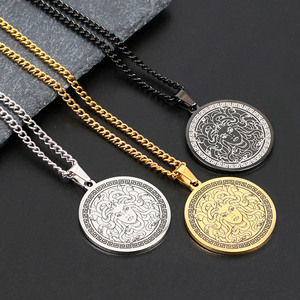 Hip hop mitología griega antigua serpiente Medusa joyería colgante collar para hombres COLLARES DE ACERO INOXIDABLE - Product Image 5